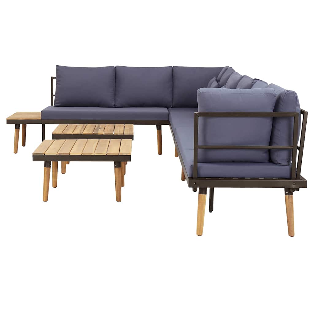 Garten-Lounge-Set 8-Sitzer mit Kissen Massivholz Akazie