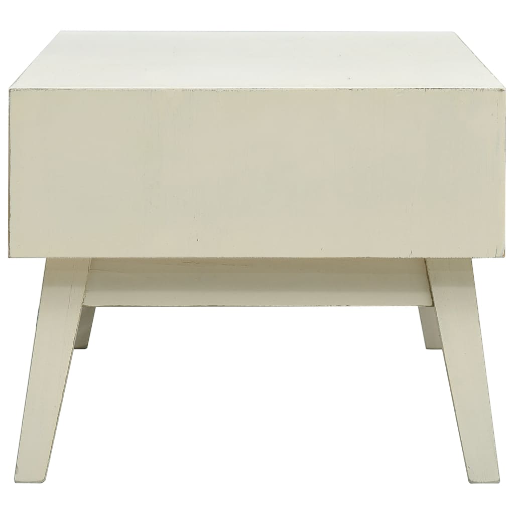 Table basse avec 2 tiroirs sculptés gris 110x50x40 cm bois