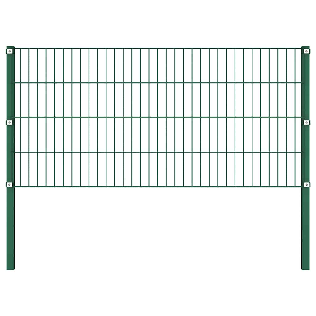 Zaunelement mit Pfosten Eisen 349 x 80 cm Grün