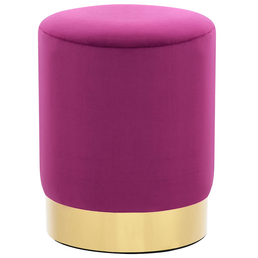Hocker Lila und Golden Samt 28 x 36 cm