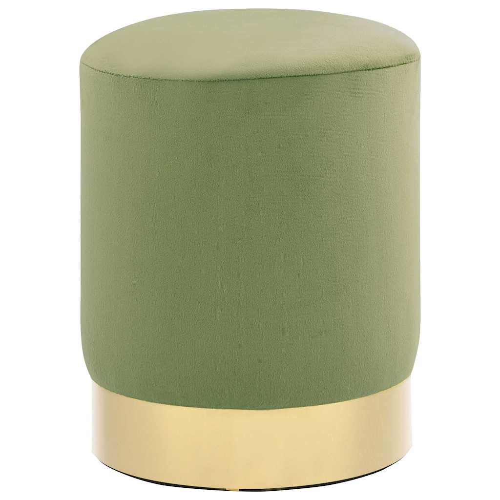 Hocker Senfgrün und Golden Samt 28 x 36 cm