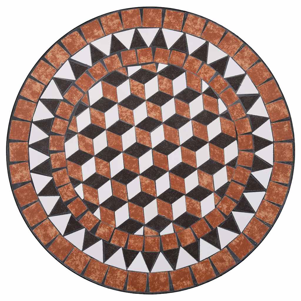 Bistrotisch Mosaik Keramik Braun 60 cm