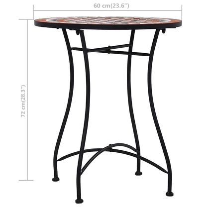 Bistrotisch Mosaik Keramik Braun 60 cm