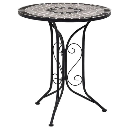 Mosaik-Bistrotisch Grau 60 cm Keramik