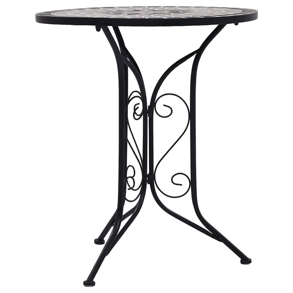 Mosaik-Bistrotisch Grau 60 cm Keramik