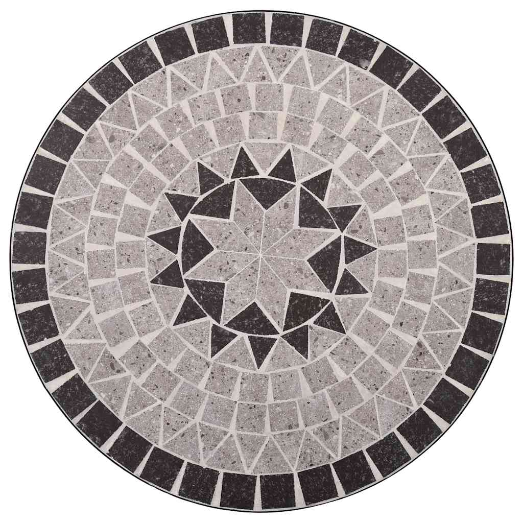 Mosaik-Bistrotisch Grau 60 cm Keramik