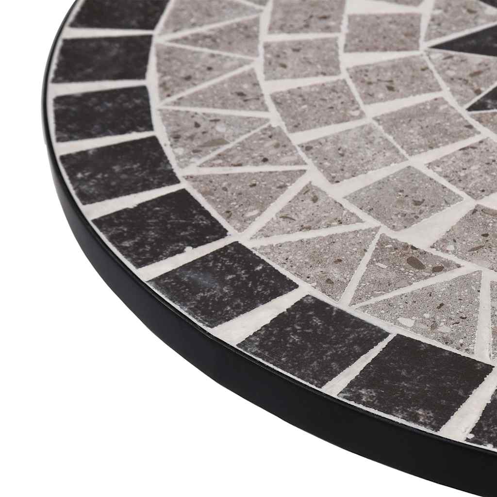 Mosaik-Bistrotisch Grau 60 cm Keramik