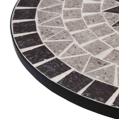 Mosaik-Bistrotisch Grau 60 cm Keramik