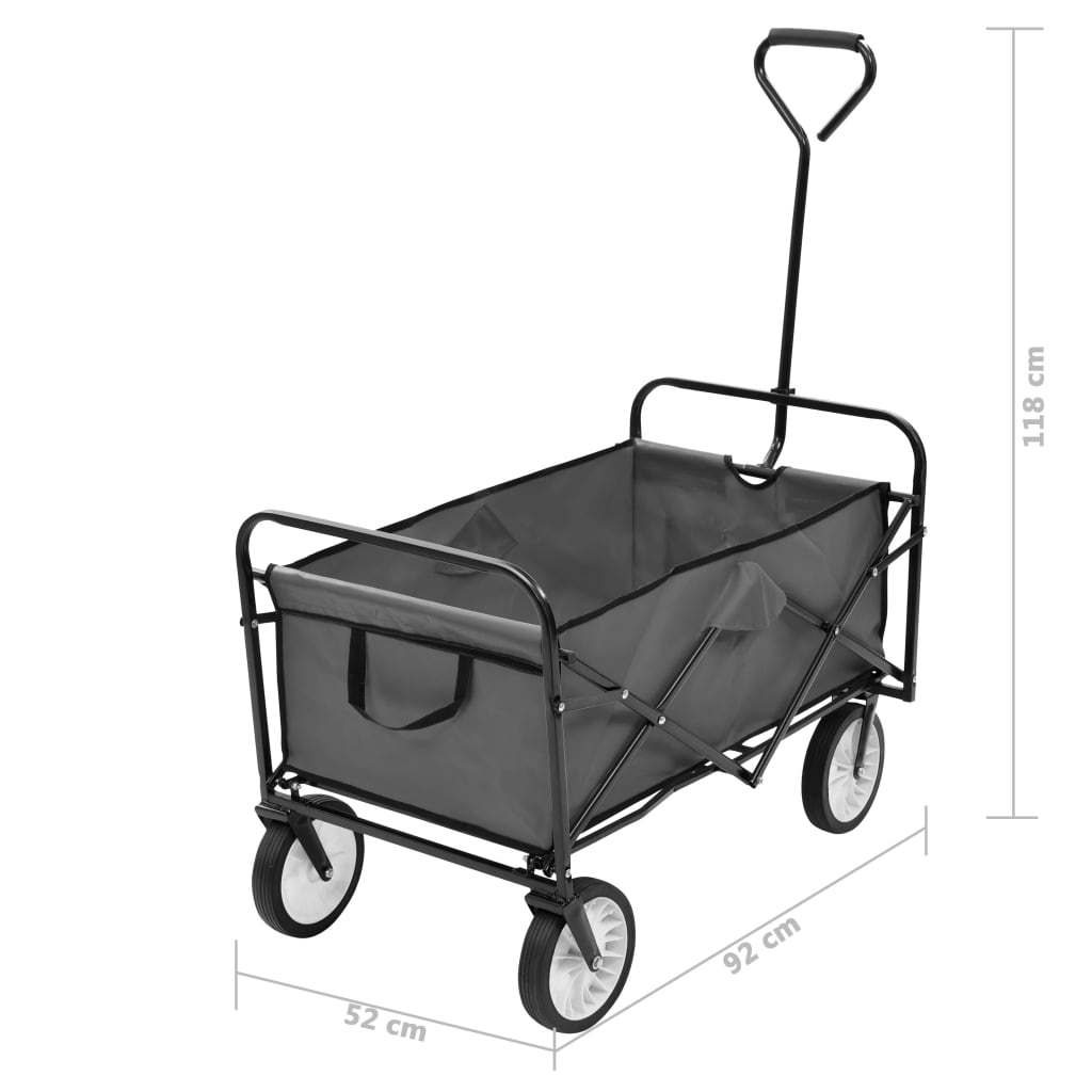 Klappbarer Handwagen Stahl Grau