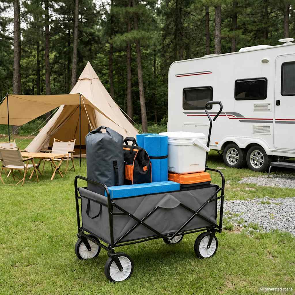 Klappbarer Handwagen Stahl Grau