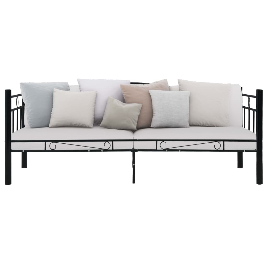 Tagesbett-Rahmen Schwarz Metall 90×200 cm