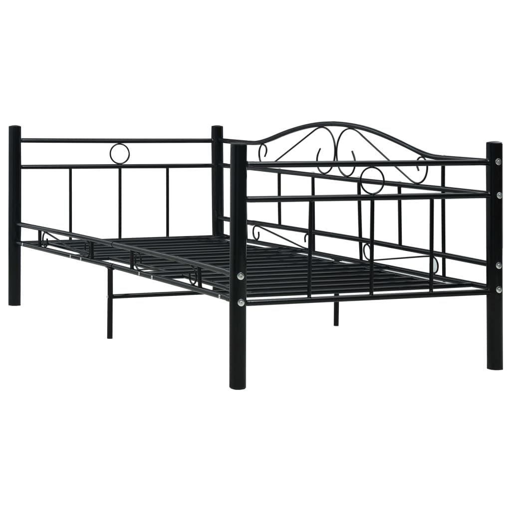 Tagesbett-Rahmen Schwarz Metall 90×200 cm