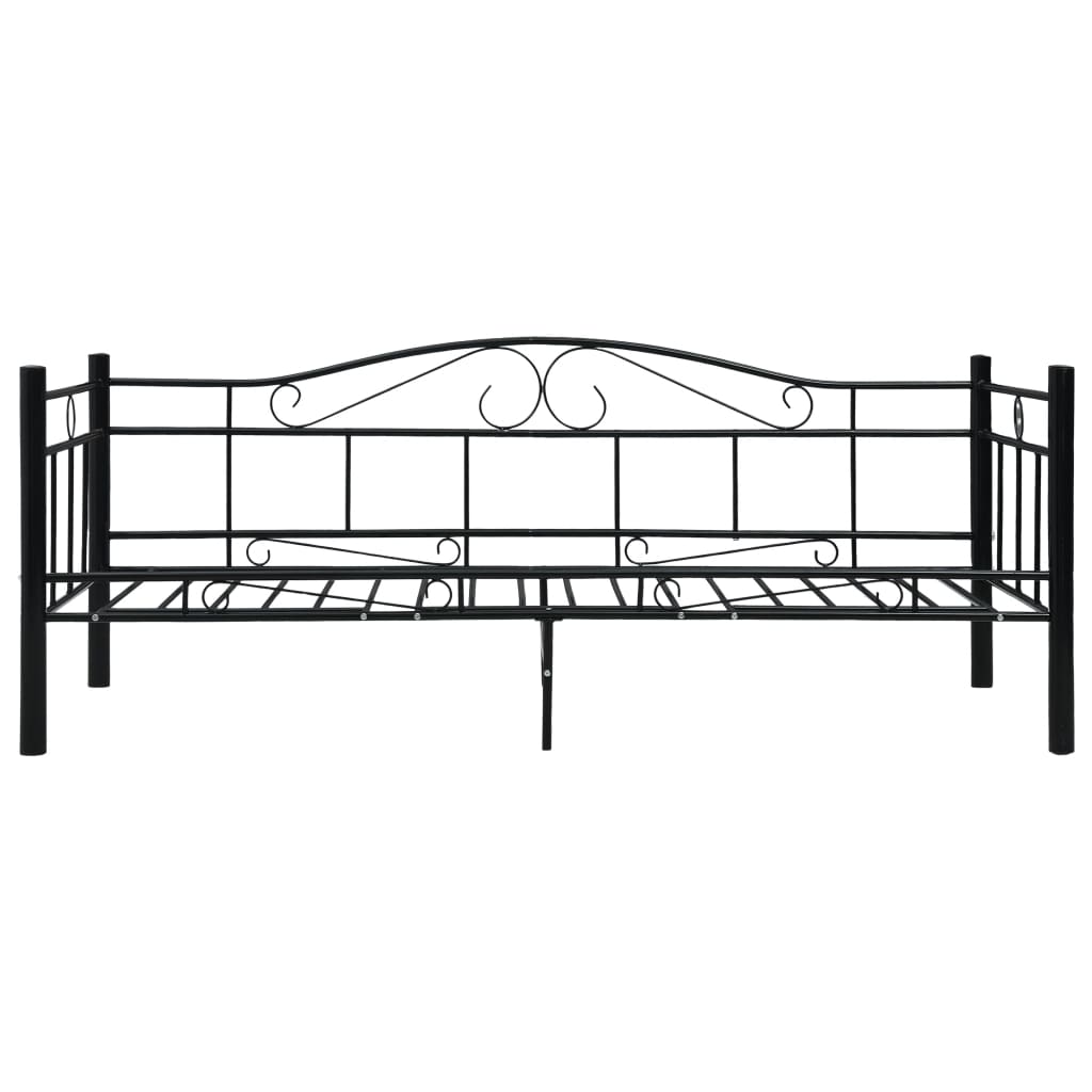 Tagesbett-Rahmen Schwarz Metall 90×200 cm