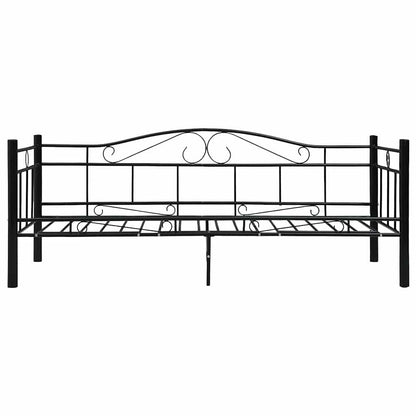 Tagesbett-Rahmen Schwarz Metall 90×200 cm
