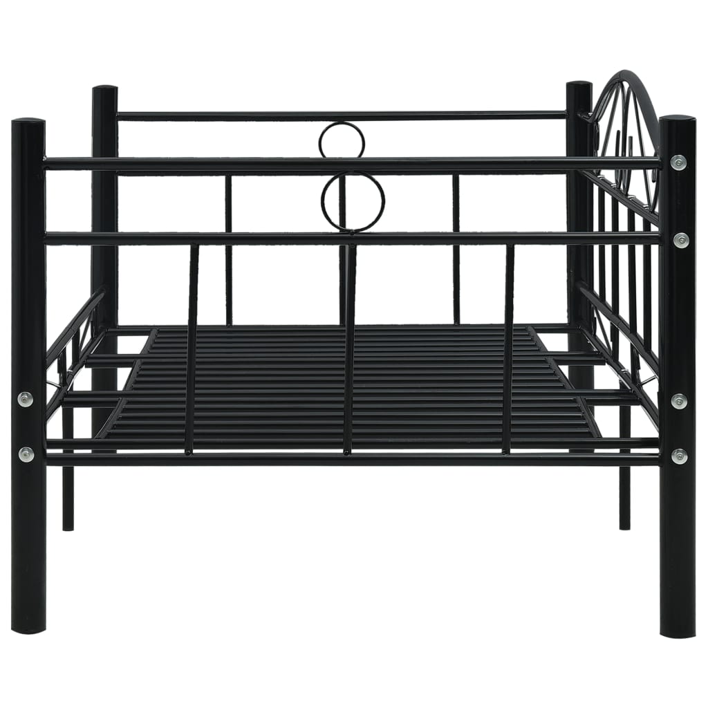 Tagesbett-Rahmen Schwarz Metall 90×200 cm
