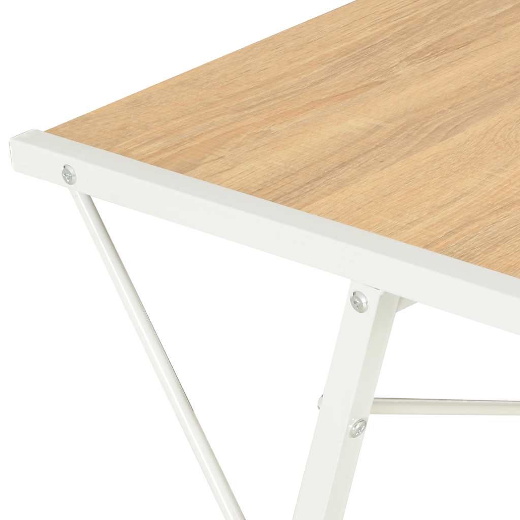 Schreibtisch mit Regal Weiß und Eiche 116×50×93 cm