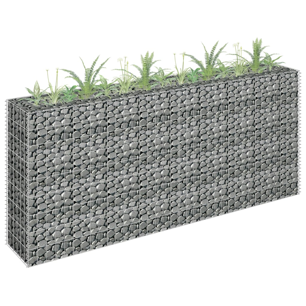 Gabionen-Hochbeet Verzinkter Stahl 180×30×90 cm