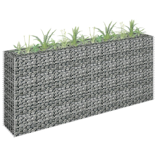 Gabionen-Hochbeet Verzinkter Stahl 180×30×90 cm