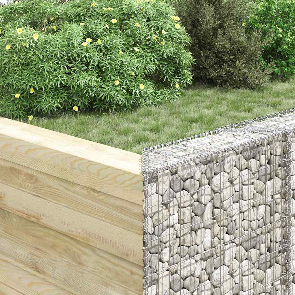 Gabionen-Hochbeet Trapezform Verzinkter Stahl 80x20x100 cm