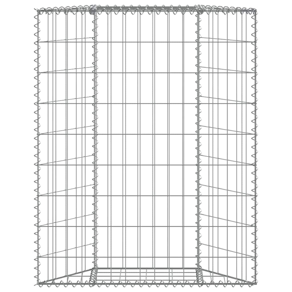 Gabionen-Hochbeet Trapezform Verzinkter Stahl 80x20x100 cm