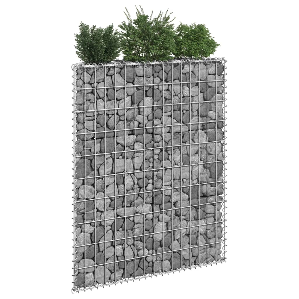 Jardinière surélevée en gabion de forme trapézoïdale en acier galvanisé 80x20x100 cm