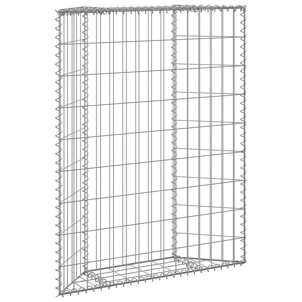 Gabionen-Hochbeet Trapezform Verzinkter Stahl 80x20x100 cm