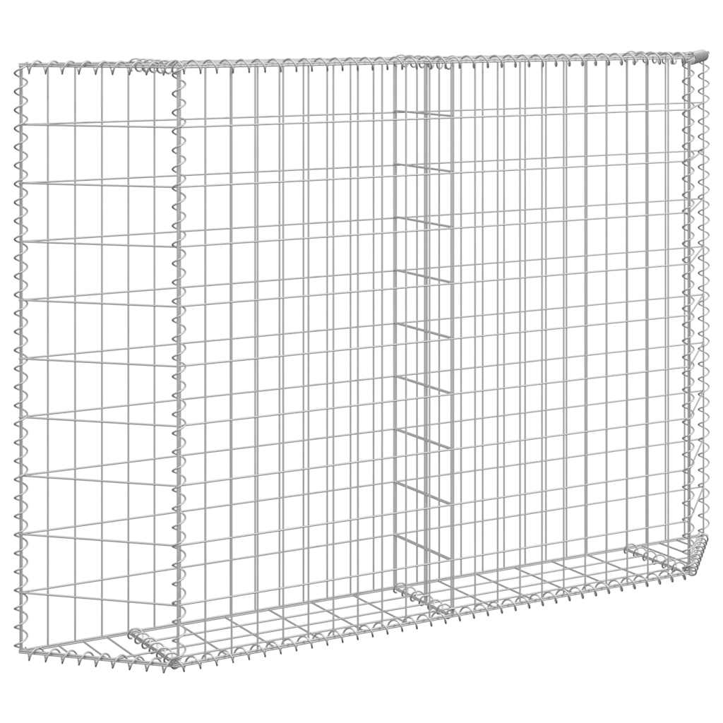 Gabionen-Hochbeet Trapezform Verzinkter Stahl 150x20x100 cm