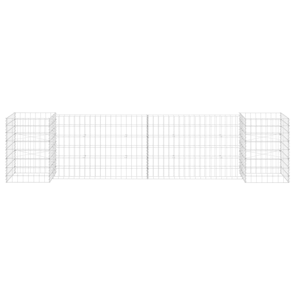 H-förmiger Gabionen-Pflanzkorb Stahldraht 260x40x60 cm