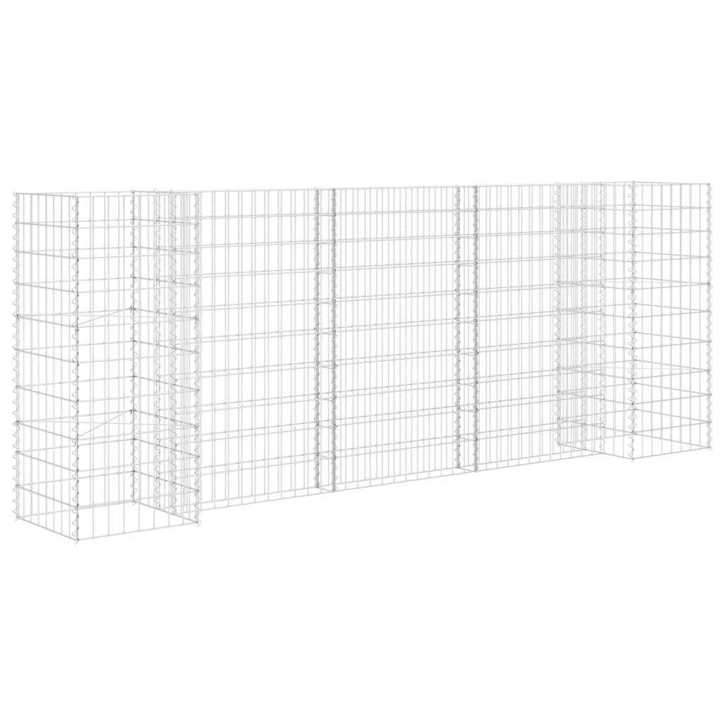 H-förmiger Gabionen-Pflanzkorb Stahldraht 260x40x100 cm