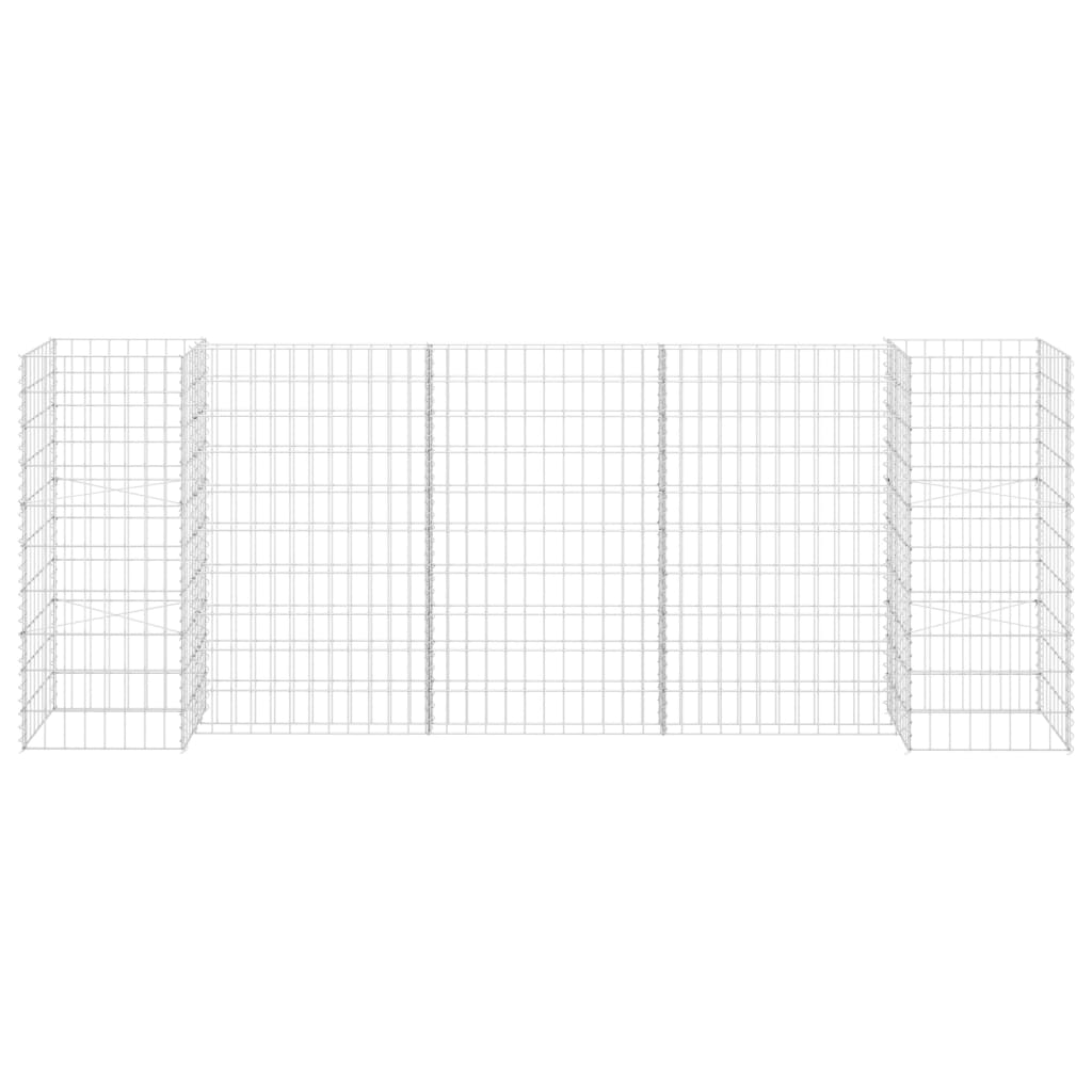 H-förmiger Gabionen-Pflanzkorb Stahldraht 260x40x100 cm