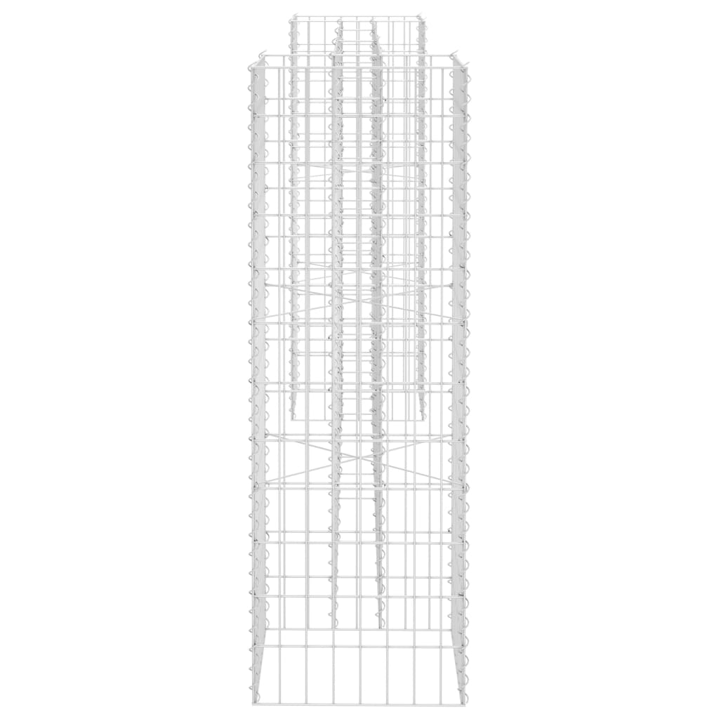 H-förmiger Gabionen-Pflanzkorb Stahldraht 260x40x120 cm
