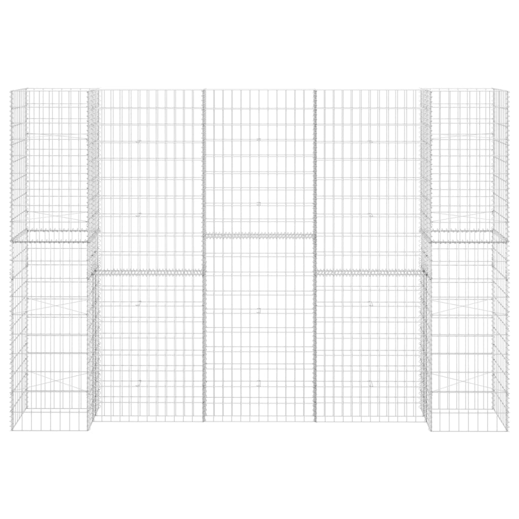 H-förmiger Gabionen-Pflanzkorb Stahldraht 260x40x200 cm
