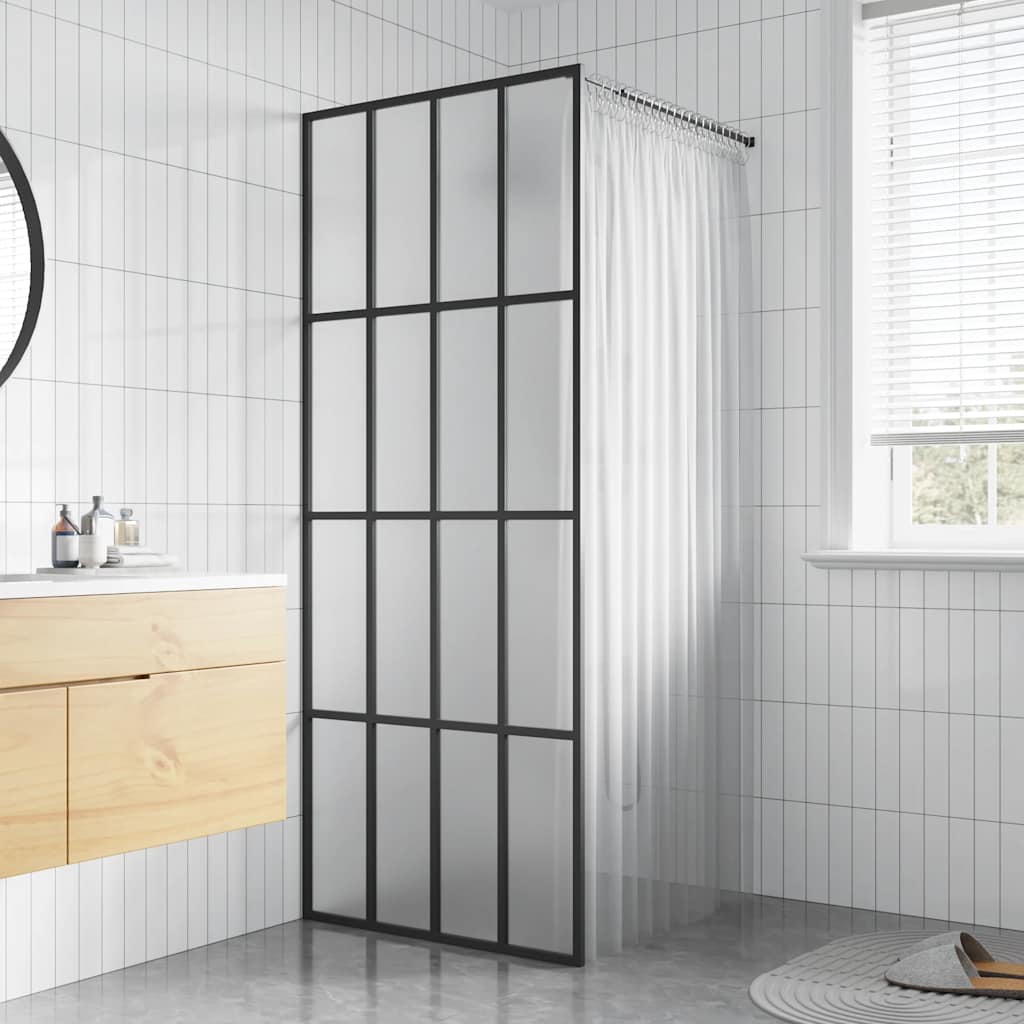 Duschwand für Walk-in Dusche Mattes Sicherheitsglas 90x195 cm