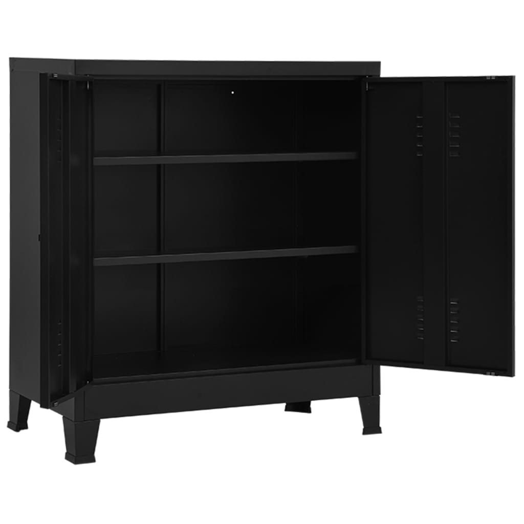 Storage cabinet Industrial Black 90x40x100 cm Steel