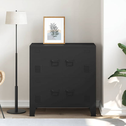 Lagerschrank Industrial Schwarz 75x40x80 cm Stahl