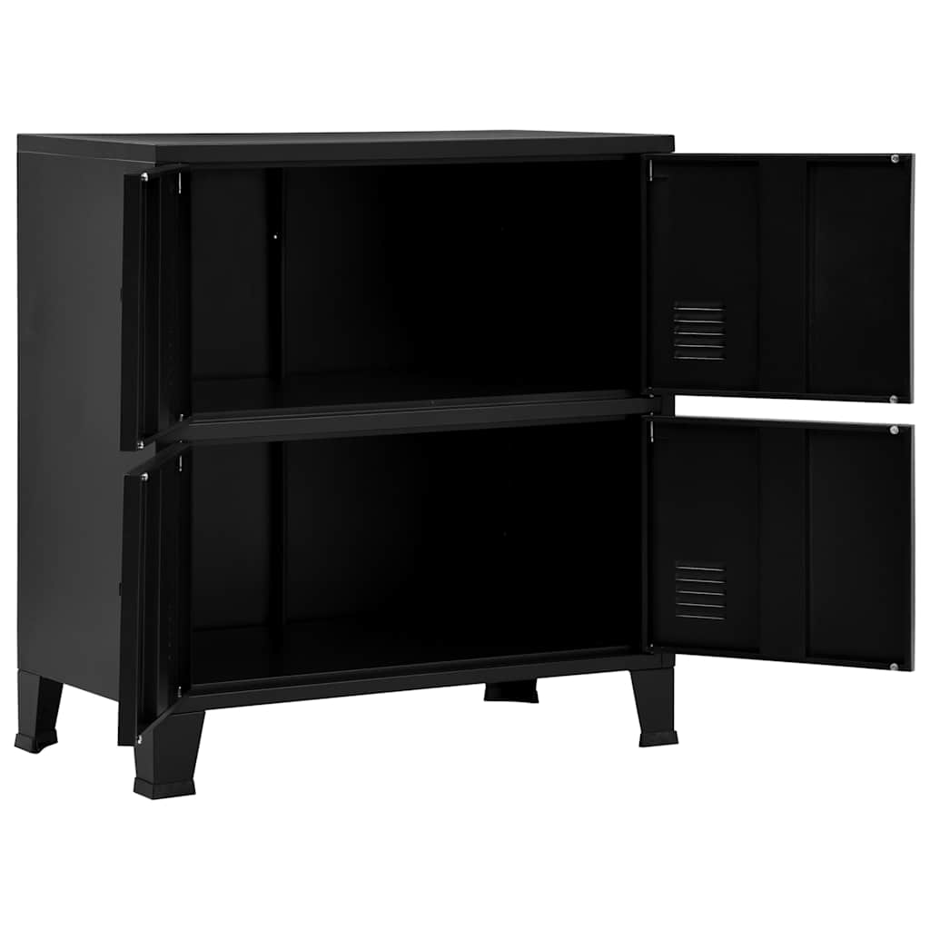 Storage cabinet Industrial Black 75x40x80 cm Steel