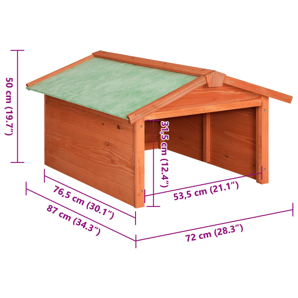 Roboter-Rasenmäher Garage 72x87x50 cm Massivholz Tanne