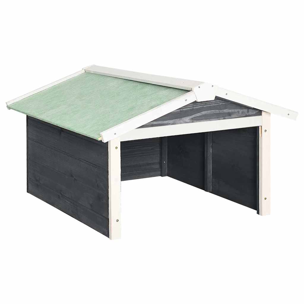 Roboter-Rasenmäher Garage 72x87x50 cm Grau Weiß Tannenholz