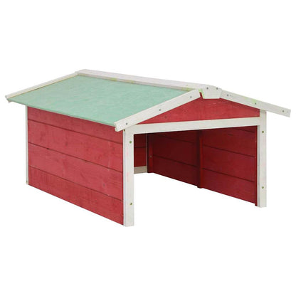 Roboter-Rasenmäher Garage 72x87x50 cm Rot Weiß Tannenholz