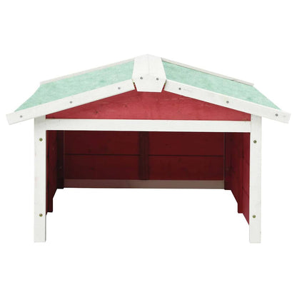 Roboter-Rasenmäher Garage 72x87x50 cm Rot Weiß Tannenholz