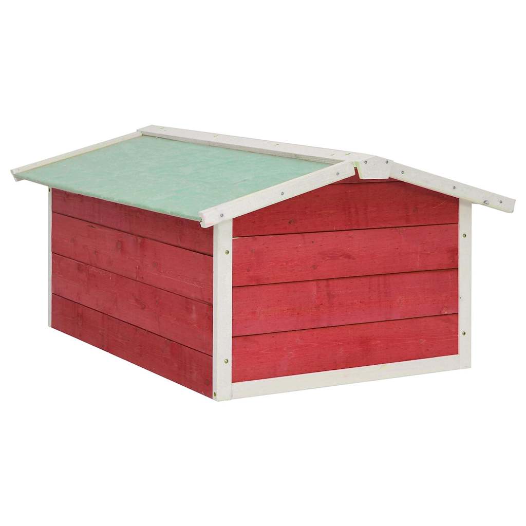 Roboter-Rasenmäher Garage 72x87x50 cm Rot Weiß Tannenholz
