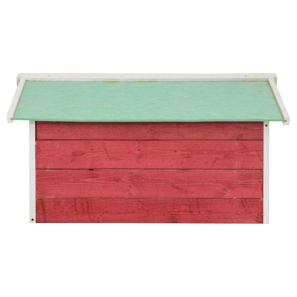 Roboter-Rasenmäher Garage 72x87x50 cm Rot Weiß Tannenholz