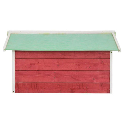 Roboter-Rasenmäher Garage 72x87x50 cm Rot Weiß Tannenholz