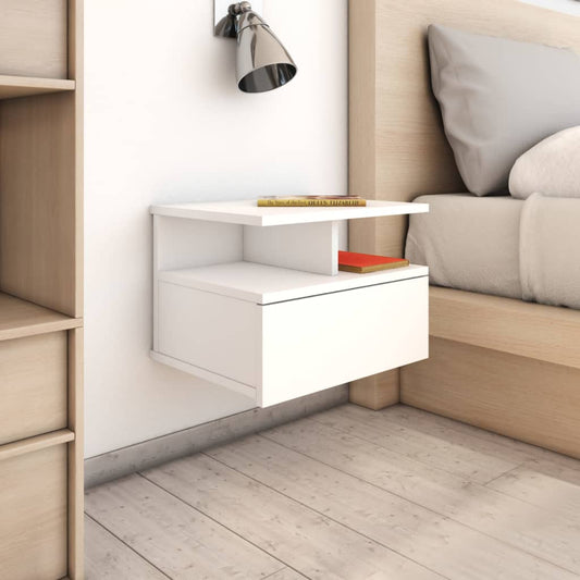 Tables de chevet suspendues 2 pcs. Blanc 40 x 31 x 27 cm en bois