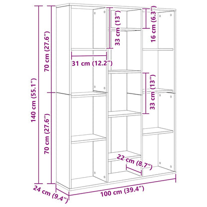 Raumteiler/Bücherregal Weiß 100x24x140 cm Holzwerkstoff