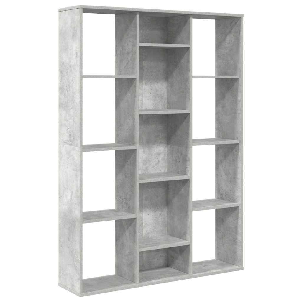 Raumteiler/Bücherregal Betongrau 100x24x140 cm Holzwerkstoff