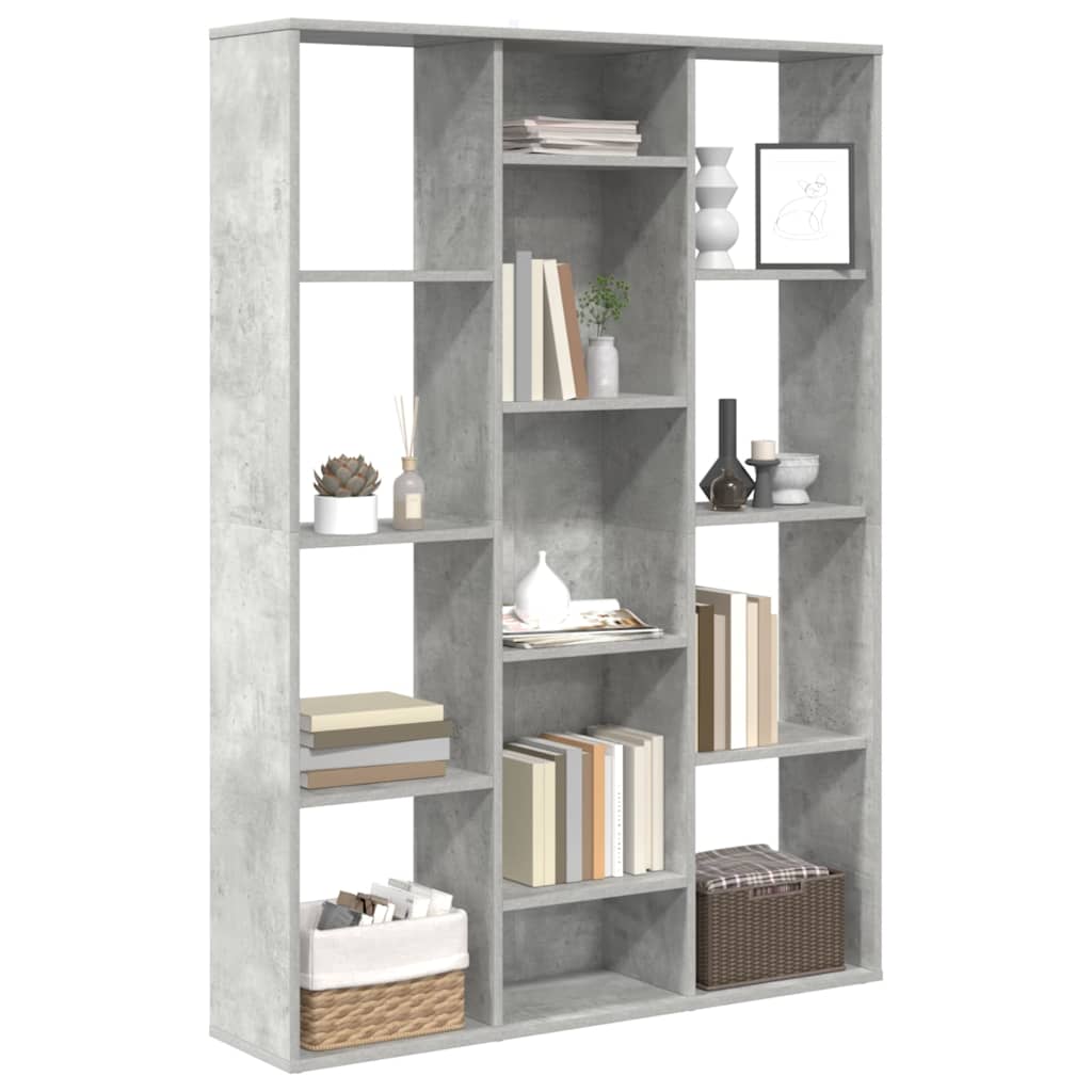 Raumteiler/Bücherregal Betongrau 100x24x140 cm Holzwerkstoff