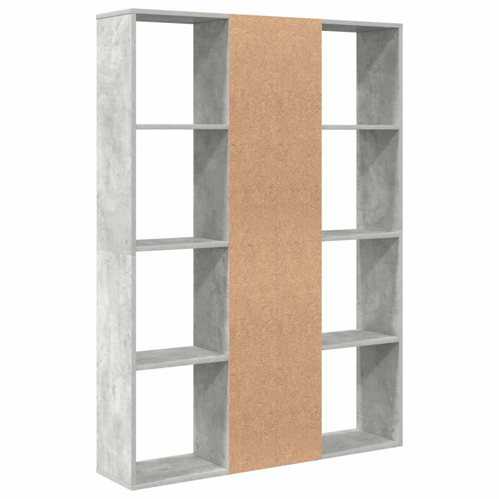 Raumteiler/Bücherregal Betongrau 100x24x140 cm Holzwerkstoff
