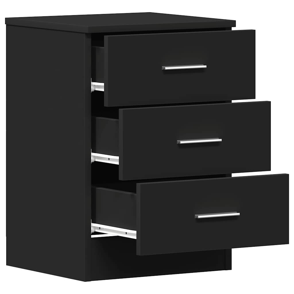Nachttisch Schwarz 38x35x56 cm Holzwerkstoff
