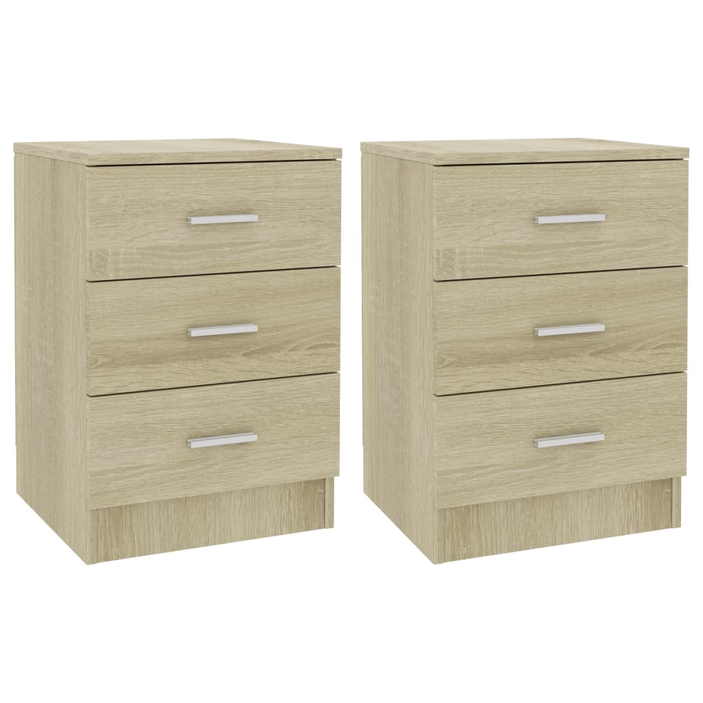Tables de chevet 2 pcs. Chêne Sonoma 38x35x56 cm matériau bois